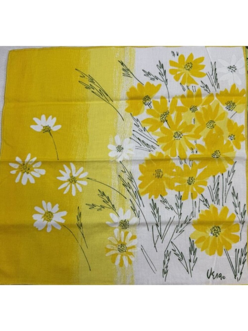 Vintage Vera Daisy Floral Handkerchief Napkins Set Of Six Cotton 15”X 15”